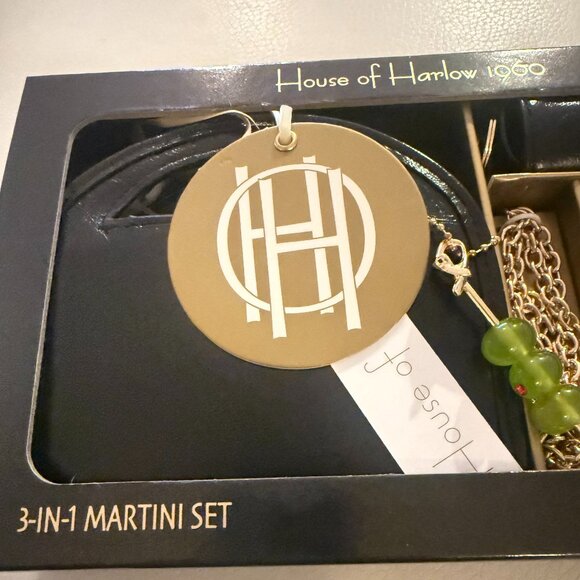 House of Harlow Nano Cardcase Bag Chain Strap Lipstick Case & Martini Keyring - Picture 7 of 7